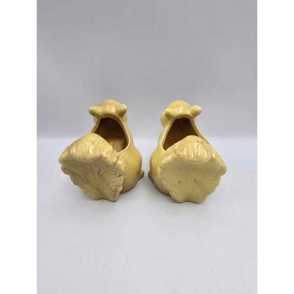 Squirrel‎ Candle Holder Set Unisex OS Yellow Good Ceramic Woodland Retro MCM